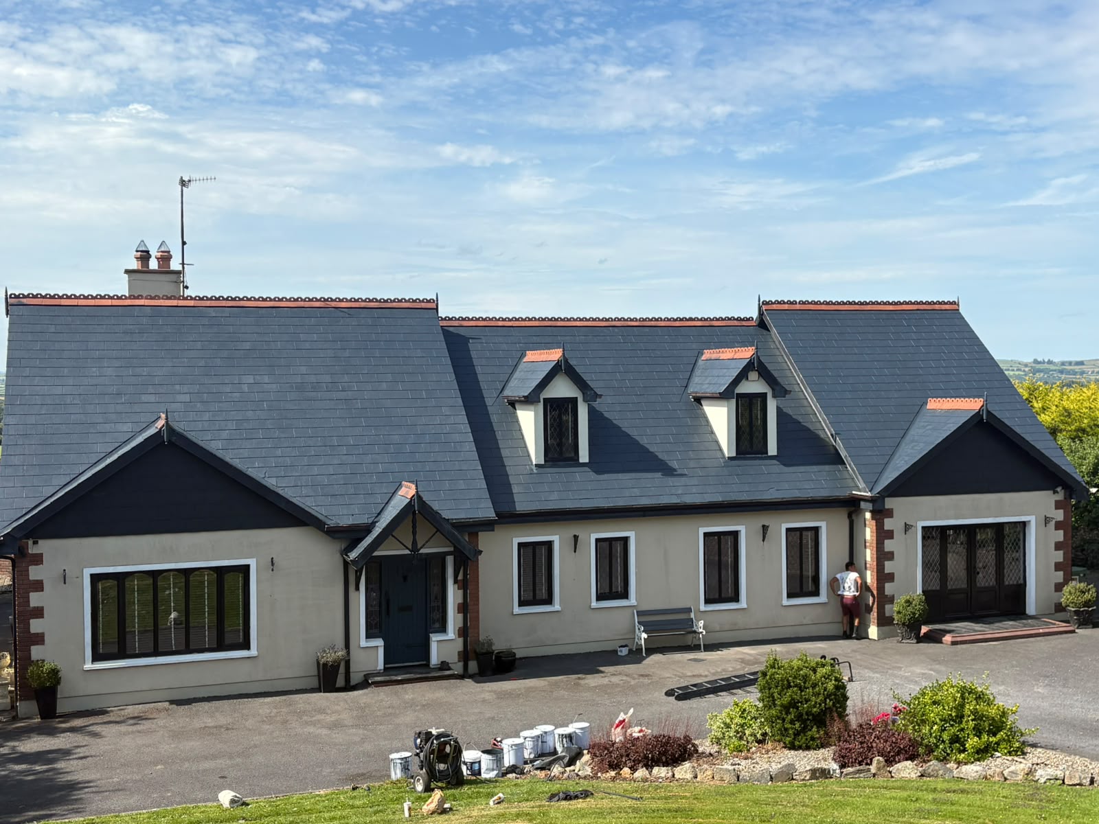 Roof after professional painting in Kilkenny — clean, fresh tiles