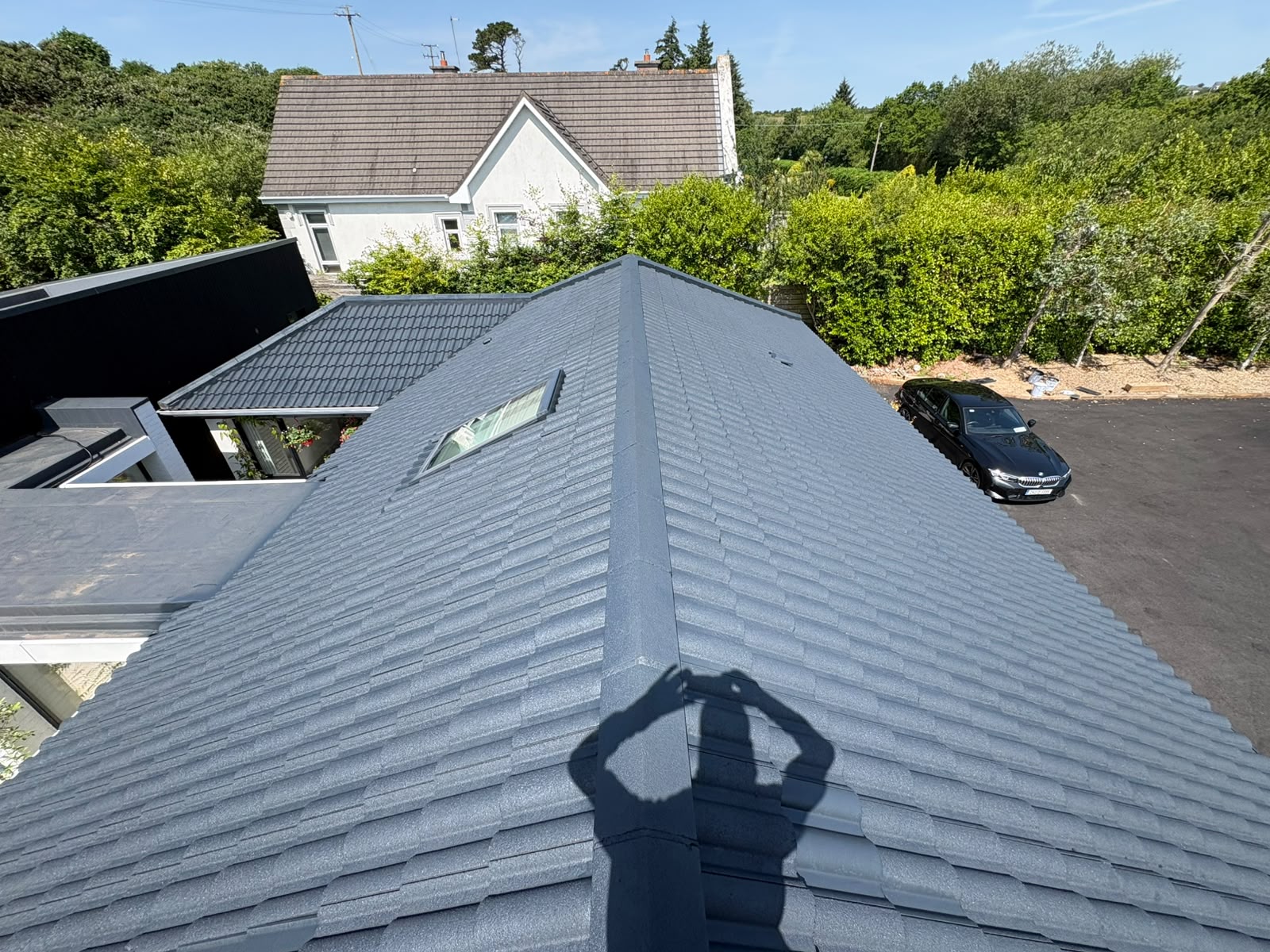 Neatly re-pointed ridge tiles after restoration work in Kilkenny